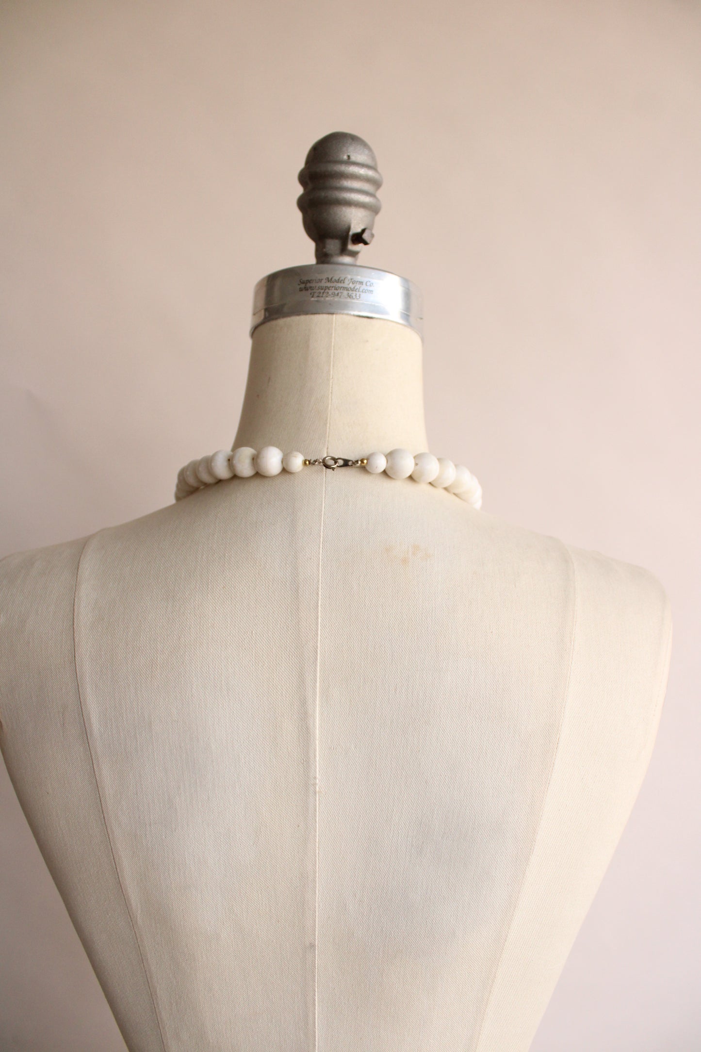 Vintage 1960s White Bead Necklace