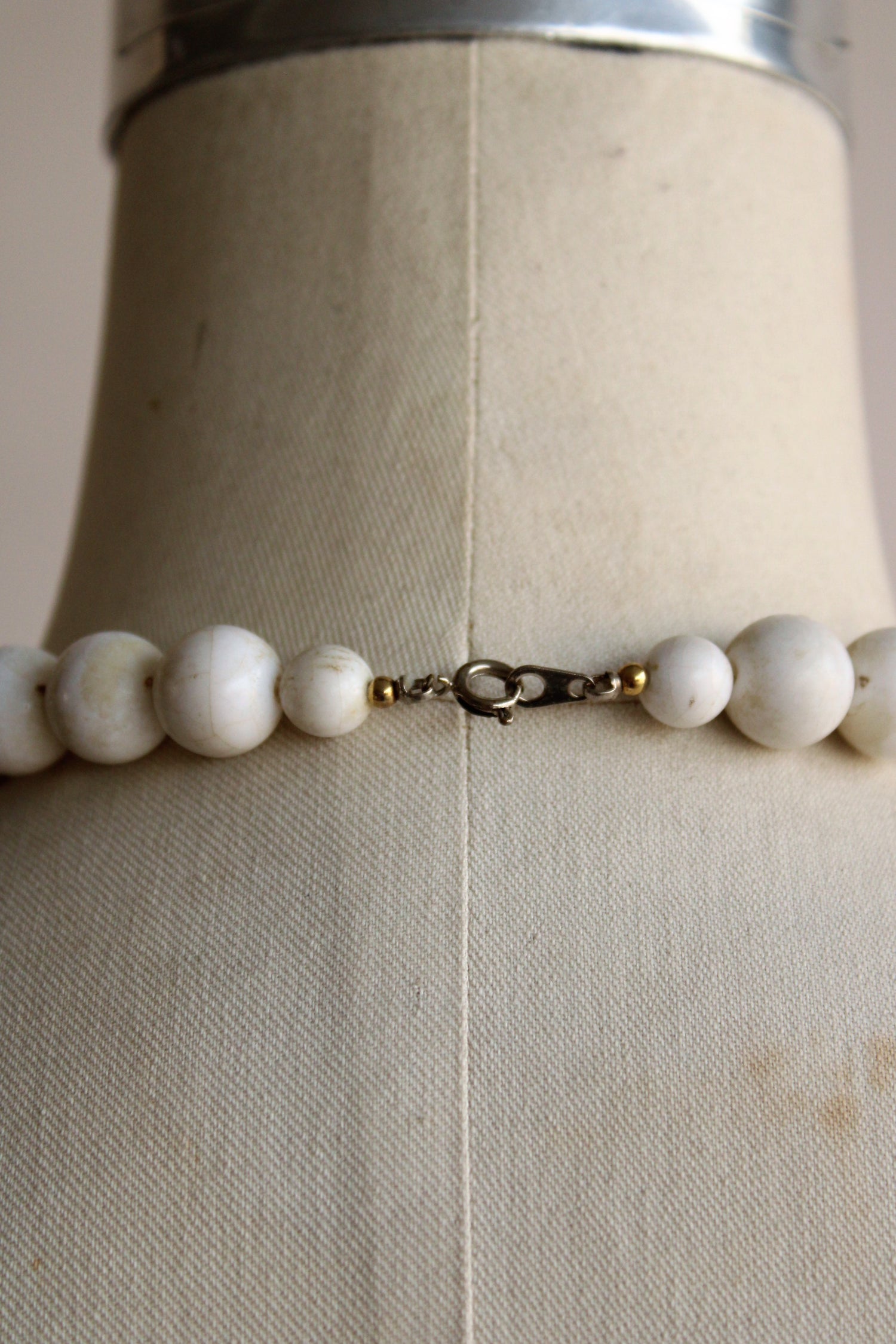 Vintage 1960s White Bead Necklace