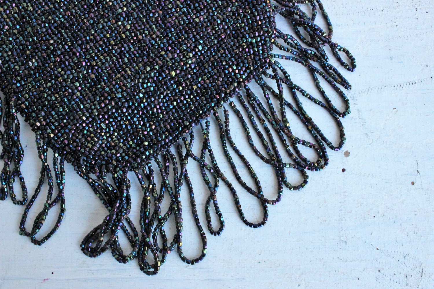Vintage Dark Blue Beaded Crochet Purse, 1920s Damaged, AS IS - Dandelion  Vintage
