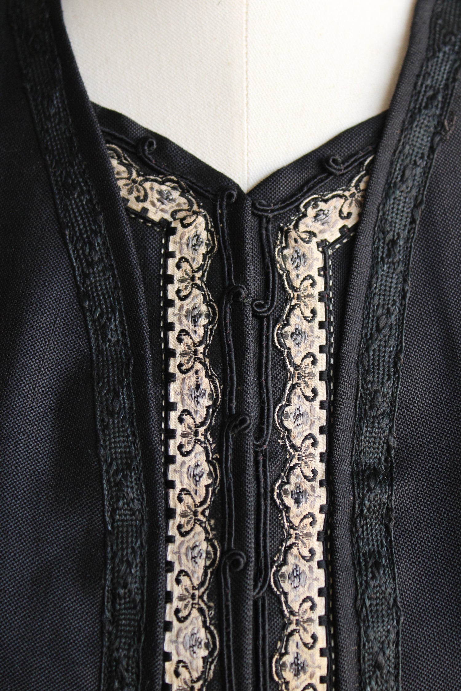 Antique Victorian Black Silk Cord Appliqués, 3 Pieces – Ian Drummond Vintage