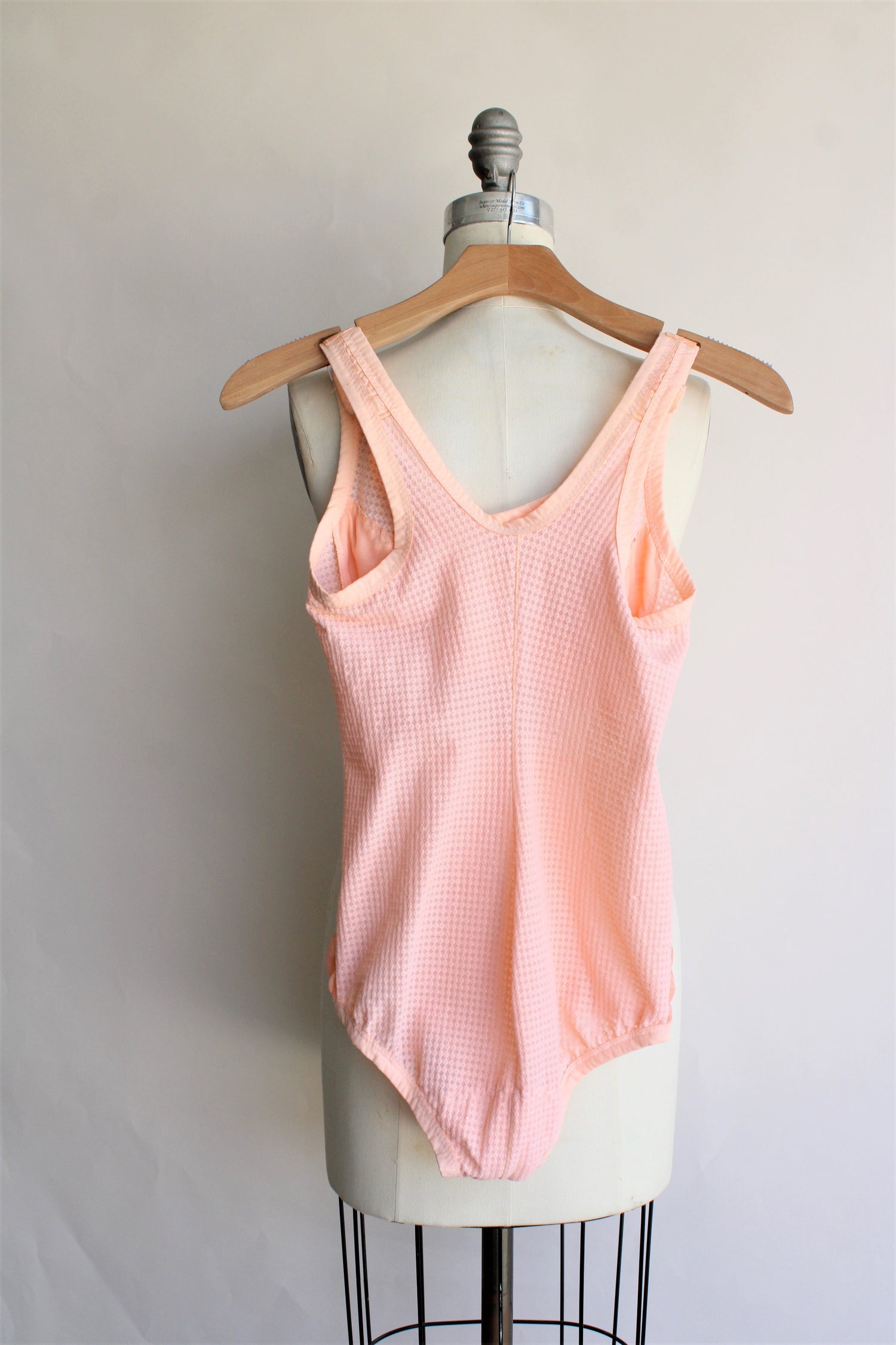 Vintage 1970s 1980s Peach Body Suit Shapewear by Miss Mary of