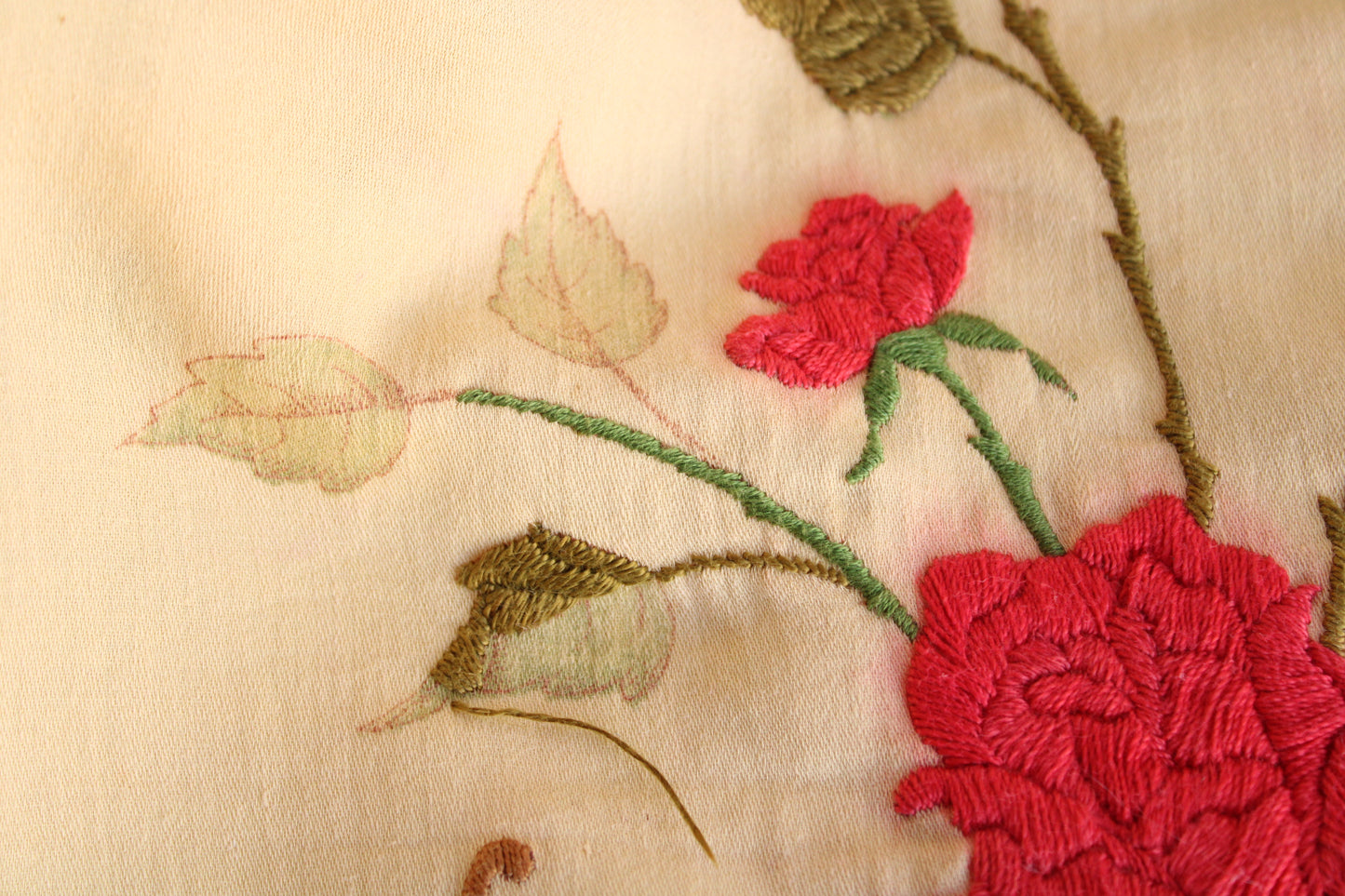 Vintage American Beauty Rose Embroidery Sampler