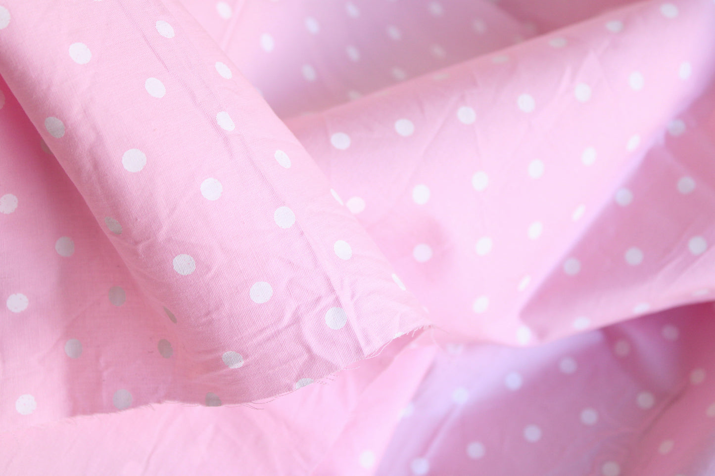 Vintage Pink and White Cotton Fabric