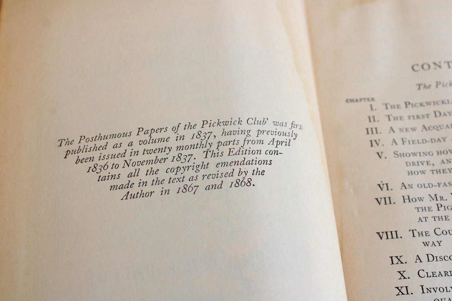 Antique 1900s Charles Dickens Book, The Pickwick Papers