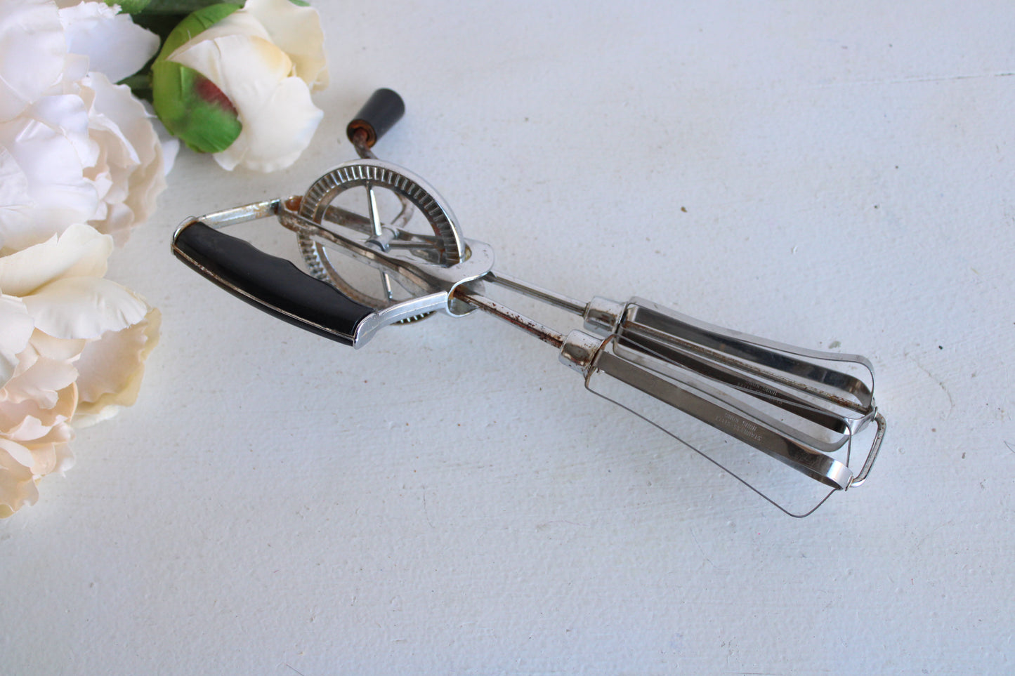 Vintage 1950s Black Handle Hand Mixer