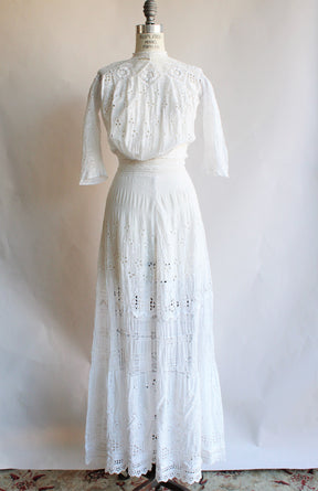 Vintage Antique 1900s Edwardian White Dress – Toadstool Farm Vintage