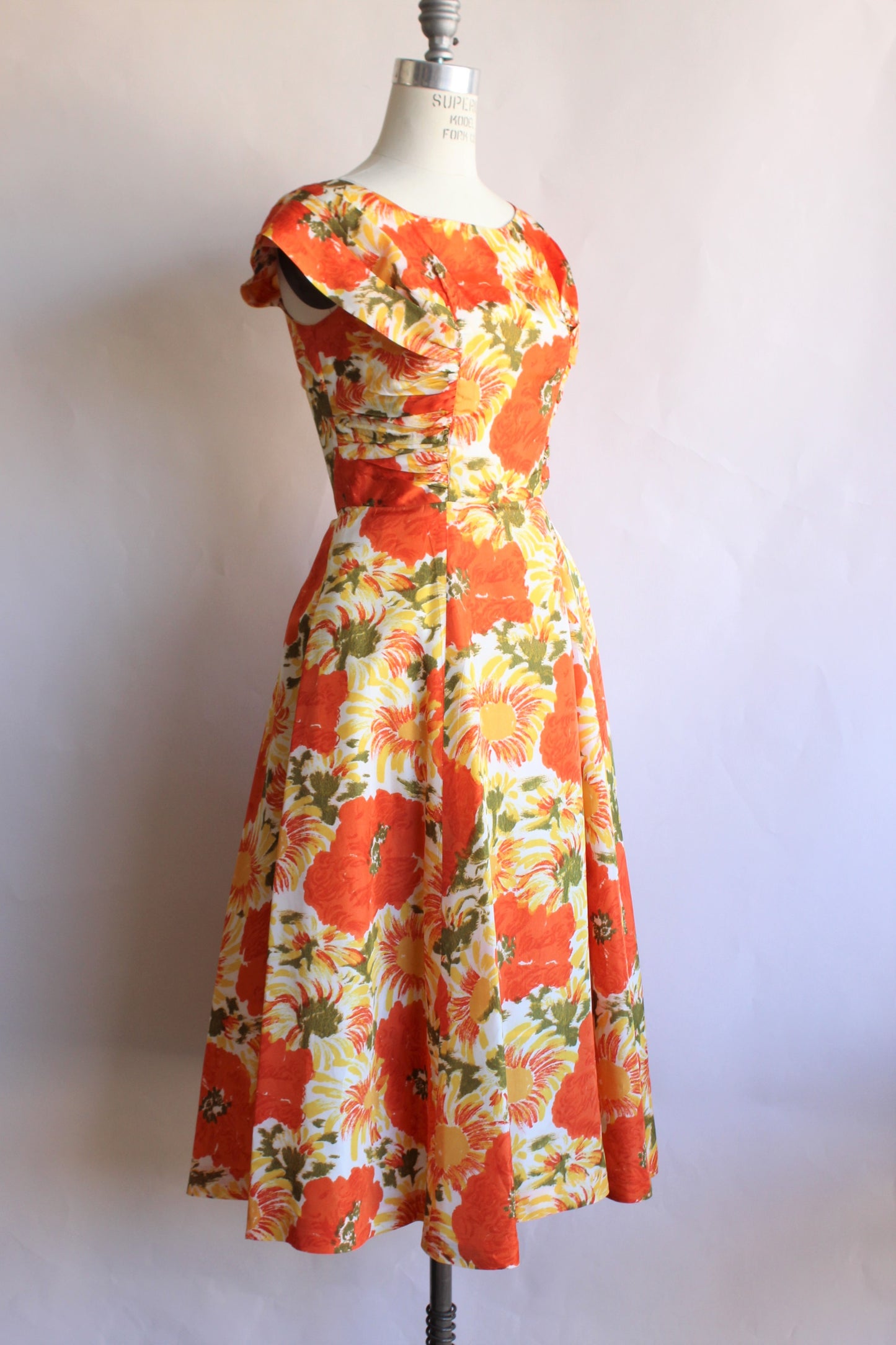 1950s Orange Poppy Print Dress – Toadstool Farm Vintage