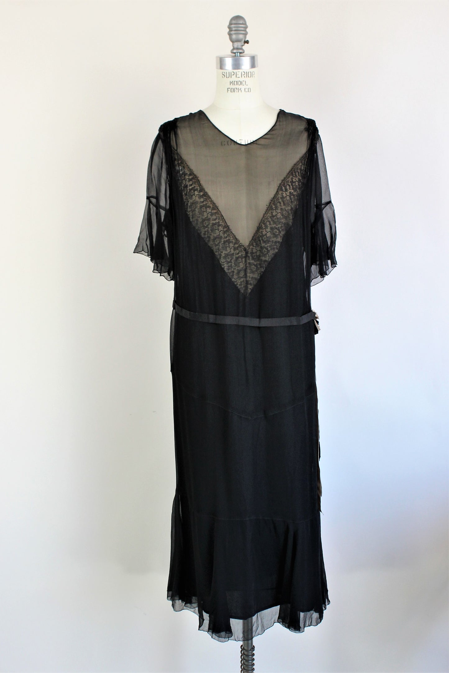 Vintage 1920s Black Silk Chiffon Dress – Toadstool Farm Vintage