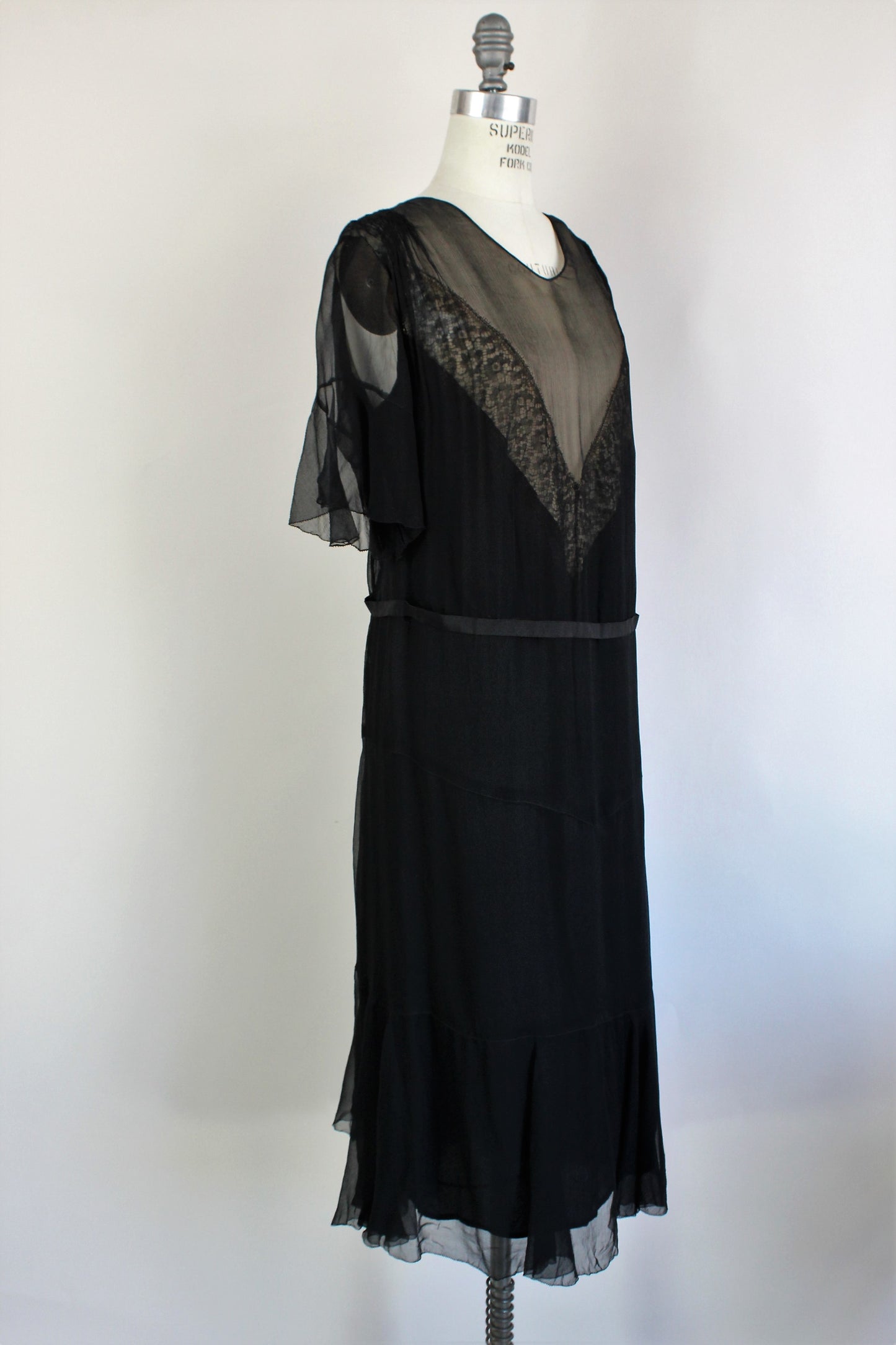 Vintage 1920s Black Silk Chiffon Dress – Toadstool Farm Vintage