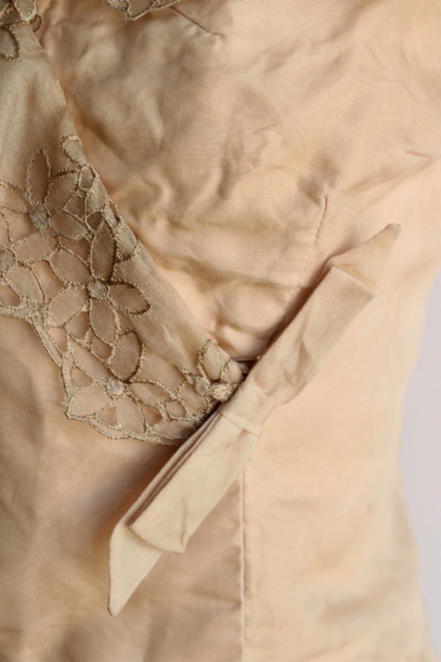 Vintage 1960s Jean of California Tan Organza Dress