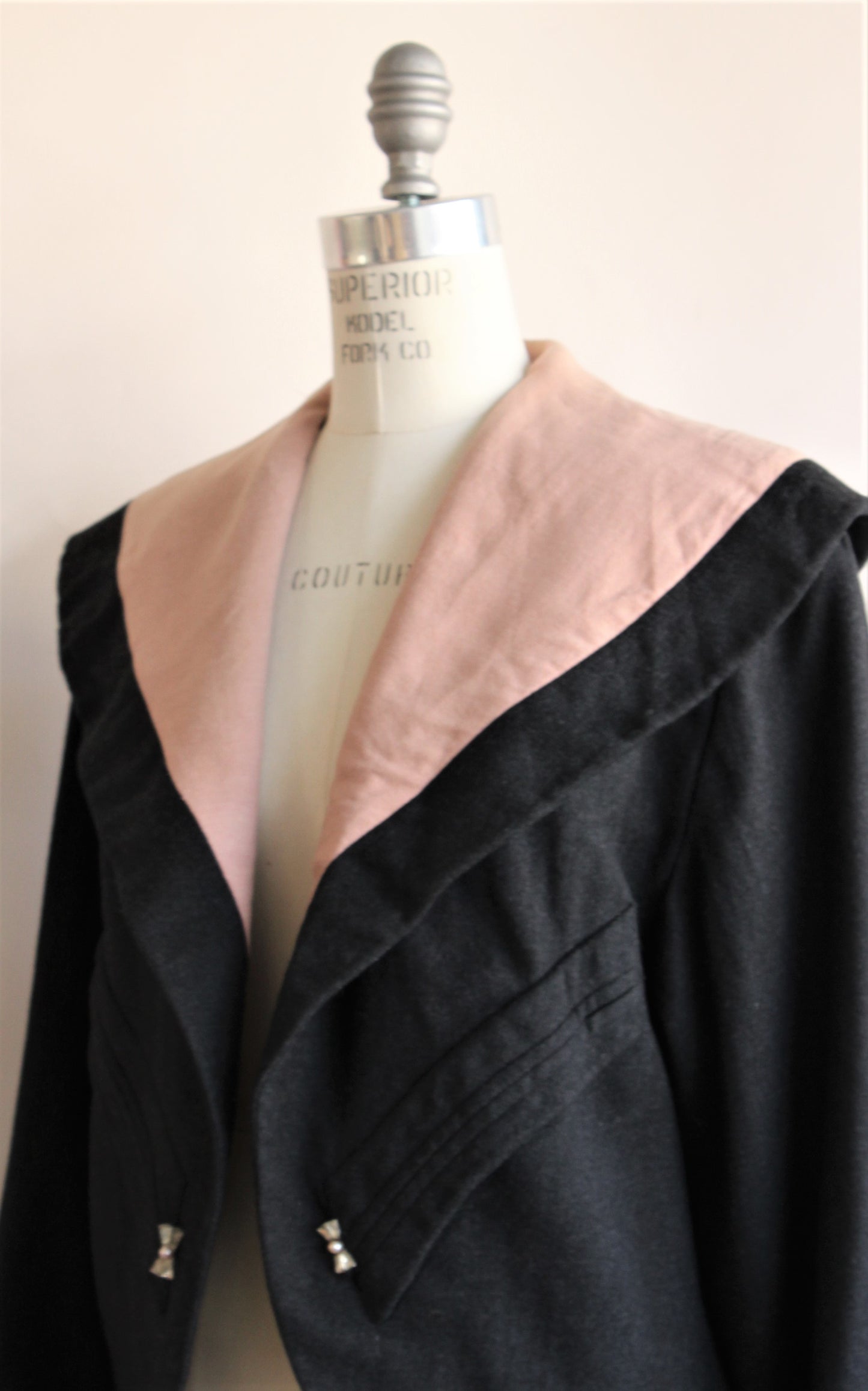 VIntage 1950s Darkest Gray Wool Jacket With Pink Lining By Buddy Bates ...
