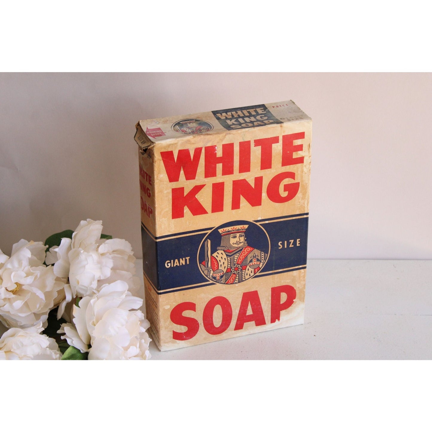 Vintage 1950s White King Soap Box